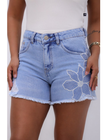 Shorts Jeans Mom Com Aplicação Em Jeans Atacado Feminino Revanche Basauri