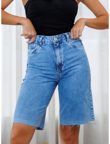 Bermuda Jeans Jorts Com Barra A Fio Atacado Feminina Revanche Amajari Unica 