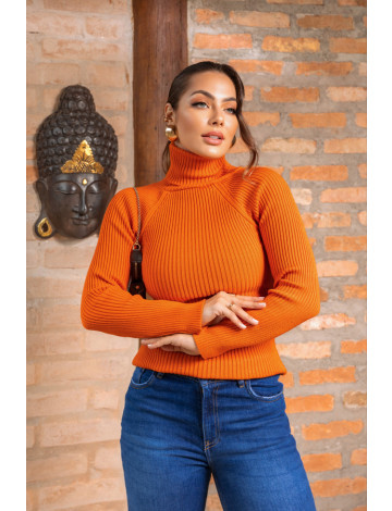 Blusa De Tricot Cacharrel Atacado Feminina Revanche Sandstone Laranja