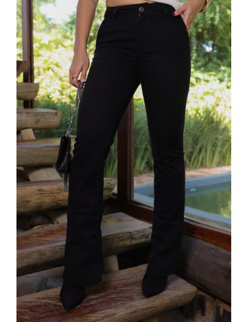 Calça Flare Com Bolso Embutido Atacado Feminina Revanche Encinas Preto