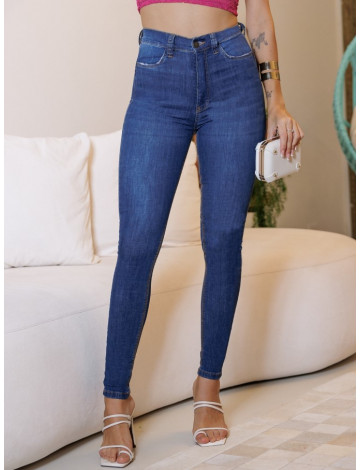 Calça jeans skinny fit belt atacado feminina Revanche Viçosa Azul