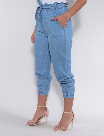 calça jeans feminina cintura alta com elastico