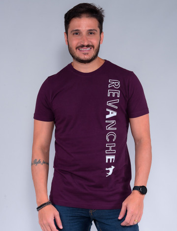 Camiseta Atacado Masculina Revanche Victo Vinho Frente