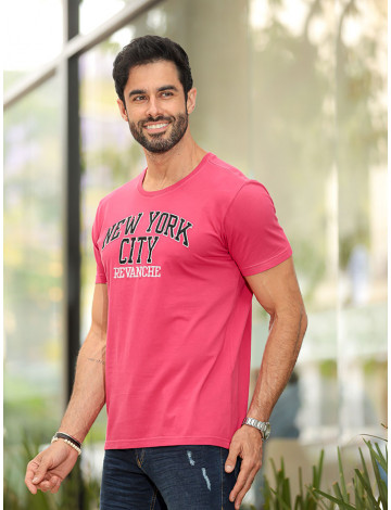 Camiseta Bordada Atacado Masculino Revanche Areado Pink