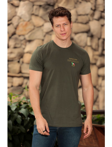 Camiseta Decote Careca Estampada Atacado Masculino Revanche Devonport Verde Musgo