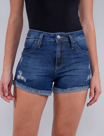 Shorts Jeans Atacado Feminino Revanche Michele Azul Detalhe
