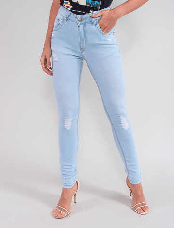 Calça Jeans Atacado Cigarrete Feminina Revanche Maryvonne Azul Frente