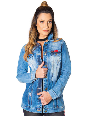 maxi jaqueta jeans feminina