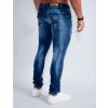 Calça Jeans Reta Com Recortes Bolso Frontal Atacado Masculina Revanche Adilson Azul 