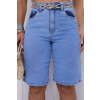 Bermuda Jeans Jorts Com Elastano Atacado Feminina Revanche Sumas Azul