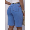 Bermuda Jeans Jorts Com Elastano Atacado Feminina Revanche Sumas Azul