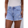 Shorts Jeans Mom Com Aplicação Em Jeans Atacado Feminino Revanche Basauri