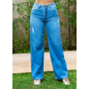 Calça Wide Leg Jeans Atacado Feminina Revanche Yvana Azul