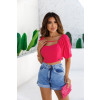 Cropped Manga Com Pregas Atacado Feminina Revanche Maroa Pink