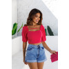 Cropped Manga Com Pregas Atacado Feminina Revanche Maroa Pink