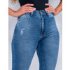 Calça Jeans Atacado Flare Feminina Revanche Ana Luzia Azul Detalhe Frente