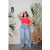 Calça Jeans Wide Leg Com Barra Desfiada Curvy Atacado Feminina Revanche Laikipia