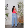 Calça Jeans Wide Leg Com Barra Desfiada Curvy Atacado Feminina Revanche Laikipia