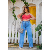 Calça Jeans Wide Leg Plus Size Atacado Feminina Revanche Pataias