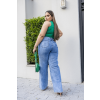 Calça Jeans Wide Leg Plus Size Atacado Feminina Revanche Gabela Azul