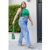 Calça Jeans Wide Leg Plus Size Atacado Feminina Revanche Gabela Azul