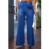 Calça Jeans Wide Leg Two Tones Atacado Feminina Revanche Essonne Azul