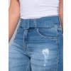 Calça Jeans Atacado Cropped Mom Feminina Revanche Margery Azul Detalhe