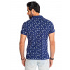 Camisa Polo Atacado Estampada Masculina Revanche Skull Azul Costas