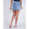 Saia Shorts Jeans Atacado Feminino Revanche Marta Azul Costas