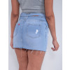 Saia Jeans Atacado Feminino Revanche Veronic Azul Detalhe Costas