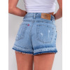 Shorts Jeans Atacado Feminino Revanche Yannick Azul Detalhe Costas