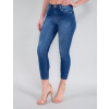 Calça Jeans Atacado Cropped Feminina Revanche Adalyn Azul Frente