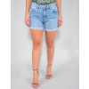  Shorts Jeans Atacado Mom Feminino Revanche Darci Azul Frente