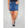  Saia Jeans Atacado Feminino Revanche Didina Azul Frente