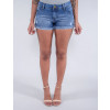 Shorts Jeans Atacado Boyfriend Feminino Revanche Rafaelle Azul Frente