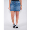 Saia Jeans Atacado Feminina Revanche Cateline Azul Frente