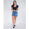 Saia Jeans Atacado Feminina Revanche Cateline Azul Look