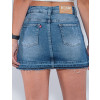 Saia Shorts Jeans Atacado Feminino Revanche Fabre Azul Detalhe Costas