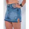 Saia Shorts Jeans Atacado Feminino Revanche Fabre Azul Detalhe Lado