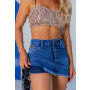 Saia Shorts Jeans Com Barra Desfiada Atacado Feminina Revanche Crosbies Unica