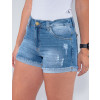 Shorts Jeans Atacado Feminino Revanche Felicite Azul Detalhe Frente
