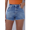 Shorts Jeans Boyfriend Vista Com Botões Atacado Feminina Revanche Venturosa Azul