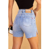 Shorts Jeans Com Barra A Fio e Abertura Lateral Atacado Feminina Revanche Caatiba Unica 