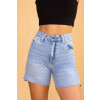 Shorts Jeans Com Barra A Fio e Abertura Lateral Atacado Feminina Revanche Caatiba Unica 