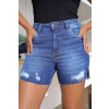 Shorts Jeans Mom Barra A Fio Atacado Feminina Revanche Hidrolândia Azul