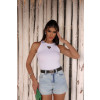 Shorts Jeans Mom Com Cinto e Barra A Fio Atacado Feminino Revanche Jinja Unica