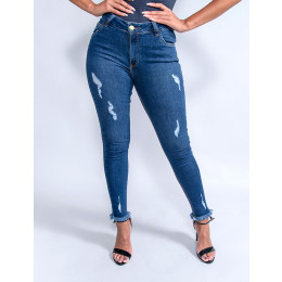 Calça Jeans Atacado Cropped Feminina Revanche Maria Laura Azul Frente