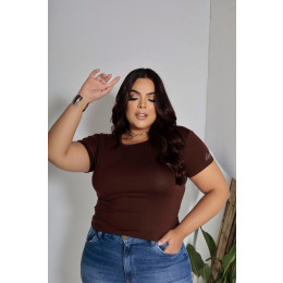 Blusa Baby Look Basica Curvy Atacado Feminina Revanche Zadar Preto