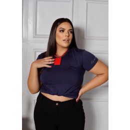 Blusa Baby Look Basica Curvy Atacado Feminina Revanche Zadar Preto