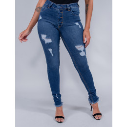 Calça Jeans Atacado Cigarrete Feminina Revanche Emilia Azul Frente